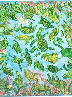NEW LUSH Blue and Green Sea Turtle Print Wrap